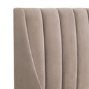 Aspen Vertical Tufted Modern Headboard Platform Bed Set, Queen, Mink Beige Performance Velvet