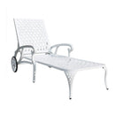 Aluminum Lounge Chair with Wheels & 3-Position Reclining Backrest