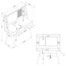 Darby - Writing Desk With USB Ports - Black by HouseOfZazla