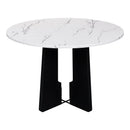5-Piece Round Dining Table set, 43-Inch Modern Dining Table and 4 Upholstered Chairs for Dining Room, Kitchen Room, Living Room, Easy Assembly