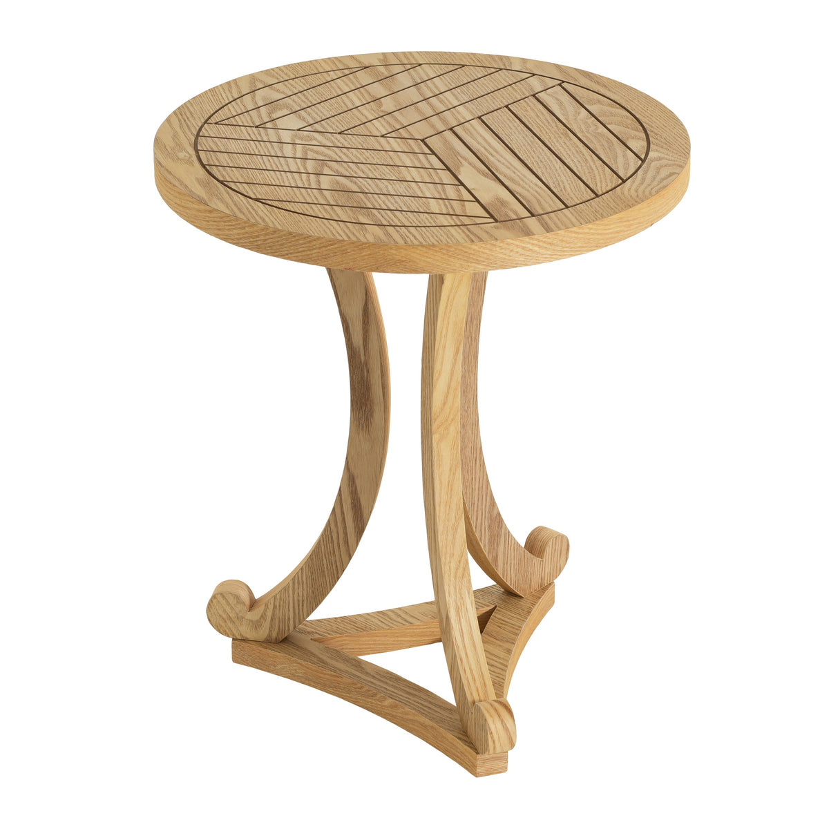 Natural Finish Round Wood Accent Table, photo 7 of 10