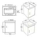 16" Floating Bathroom Vanity, Wall Mounted Plywood Cabinet