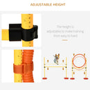 4-Piece Dog Agility Training Equipment Doggie Obstacle Course with Tunnel, Hurdle Bar, Hoop, Weave Poles, and Easy Carry Case
