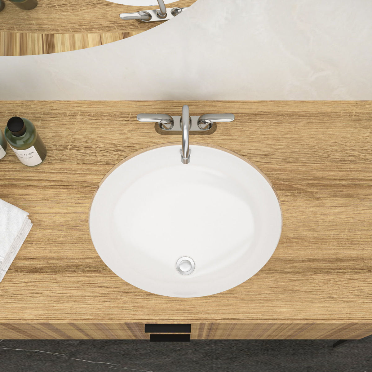 Elegant Ceramic Oval Undermount Bathroom Sink With Overflow, photo 11 of 20