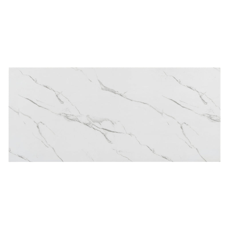 3-piece Counter Height Dining Table Set with Built-in Storage Shelves, One Faux Marble Top Dining Table and 2 counter chairs with footrest,Grey