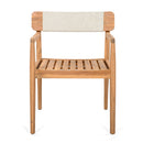 Creative Braided Acacia Wood Outdoor Dining Chairs with Armrests (Set of 2) - Teak / White by HouseOfZazla