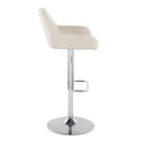 Daniella - Contemporary Adjustable Barstool With Swivel With Rounded Rectangle Footrest (Set of 2) by HouseOfZazla