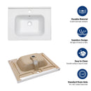 Rectangular Single Vanity Top With 1 Faucet Hole And Overflow Ceramic by HouseOfZazla