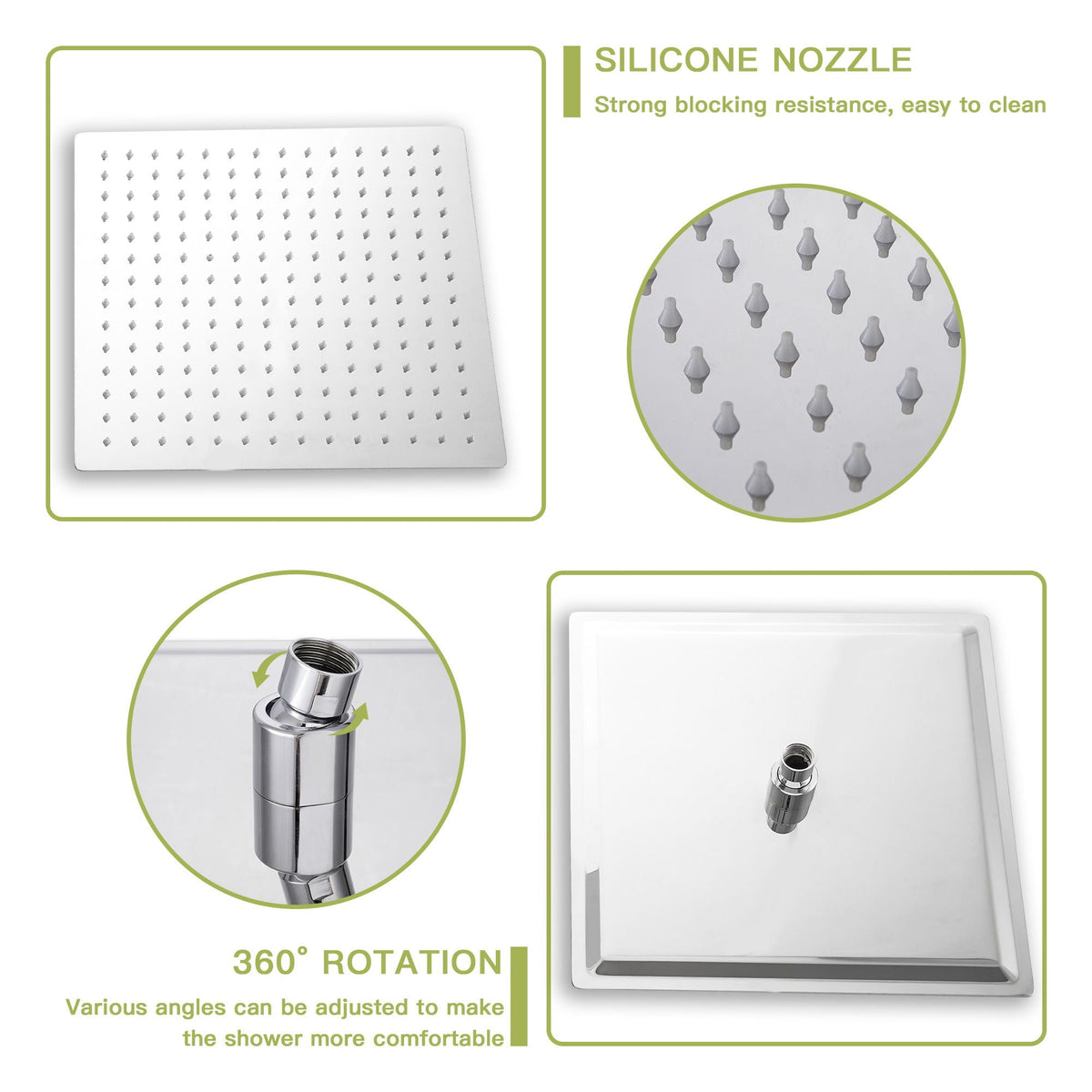 Modern Dual Shower Head System With 16" Ceiling Mount Finish, Stainless Steel And Brass, photo 15 of 28