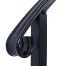 Handrails For Outdoor Steps, Fit 1 Or 3 Steps Outdoor Stair Railing, Flexible Front Porch Hand Rail, Transitional Handrails For Concrete Steps Or Wooden Stairs - Black by HouseOfZazla