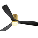 Flush Mount Ceiling Fan With 3 Solid Wood Blades Remote Control Reversible DC Motor For Living Room - Gold by Unique Piece Furniture
