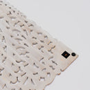 Floral Hand Carved Mandala Square Wall Decor With Spiritual Symbolism - Gold / White by HouseOfZazla