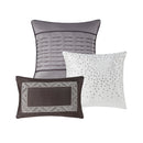7 Piece Jacquard Comforter Set Grey/Taupe Cal King