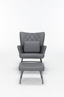 Rocking Accent Chair With Lumbar Pillow And Ottoman by HouseOfZazla