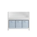 Bookshelf With 3 Tier Front Facing Storage And 3 Bins, Toddler Bookcase For Playroom - White by HouseOfZazla