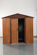 6ft x 6ft Outdoor Metal Storage Shed with Metal Floor Base, With window