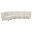 Oliver - 5 Piece Upholstered Sectional Sofa With Curved Silhouette - Ivory by HouseOfZazla