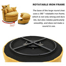 360° Swivel Accent Barrel Chair Modern Comfy Round Reading Sofa Swivel Chairs Circle Lounge Chair for Bedroom Living Room w/4 Pillow Lower Seating Heigh (Yellow)