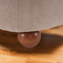 Modern Low Back Accent Chair, Upholstered Armless Living Room Chairs, Round Pine Wood Feet, for Small Living Spaces, Living Room, Bedroom, Balcony, Office, Reading Nook, Khaki