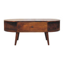 Oval Coffee Table With 1 Drawer - Chestnut by Unique Piece Furniture