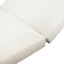 Premium Acacia Wood Lounge Chaise Set With Water Resistant Cushions, Adjustable Recline - Cream / Teak