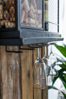 Floating Wine Bar Shelf With Glass Holder And Display Shelves - Black by HouseOfZazla