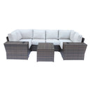 Outdoor Wicker Sectional With Weather Resistant Cushions And Table by Unique Piece Furniture