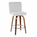 Henry - Contemporary Fixed Height Counter Stool With Swivel With Round Footrest (Set of 2) by HouseOfZazla
