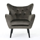 Alyssa Mid Century Upholstered Arm Chair With Wingback Design by HouseOfZazla