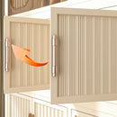 Portable Wardrobe Closet Storage Organizer With 9 Magnetic Doors - Cream White by HouseOfZazla