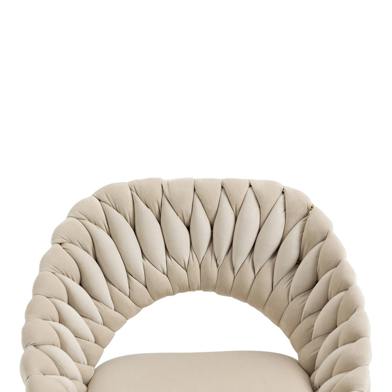 Accent Chairs Set of 2, Velvet Side Chairs with Gold Legs, Mid-Century Upholstered Dining Chairs for Living Room, Kitchen, Bedroom, Beauty Room