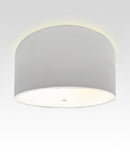 Moderne Flush Mount Conversion Kit 14"w White Hardback Drum Lampshade by LampsUSA