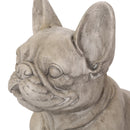 Dog Garden Sculpture, Outdoor French Bulldog Garden Statue, Gray