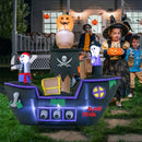 7 Feet Long Halloween Inflatable Pirate Ship with LED Lights Blower by LJGDeals