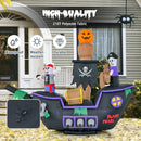 7 Feet Long Halloween Inflatable Pirate Ship with LED Lights Blower by LJGDeals