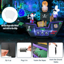 7 Feet Long Halloween Inflatable Pirate Ship with LED Lights Blower by LJGDeals