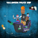 7 Feet Long Halloween Inflatable Pirate Ship with LED Lights Blower by LJGDeals