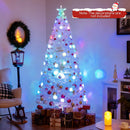 5/6/7 Feet Pre-Lit White Artificial Christmas Tree with Iridescent Leaves by LJGDeals