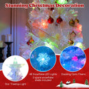 5/6/7 Feet Pre-Lit White Artificial Christmas Tree with Iridescent Leaves