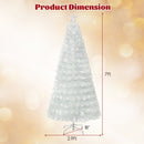 5/6/7 Feet Pre-Lit White Artificial Christmas Tree with Iridescent Leaves