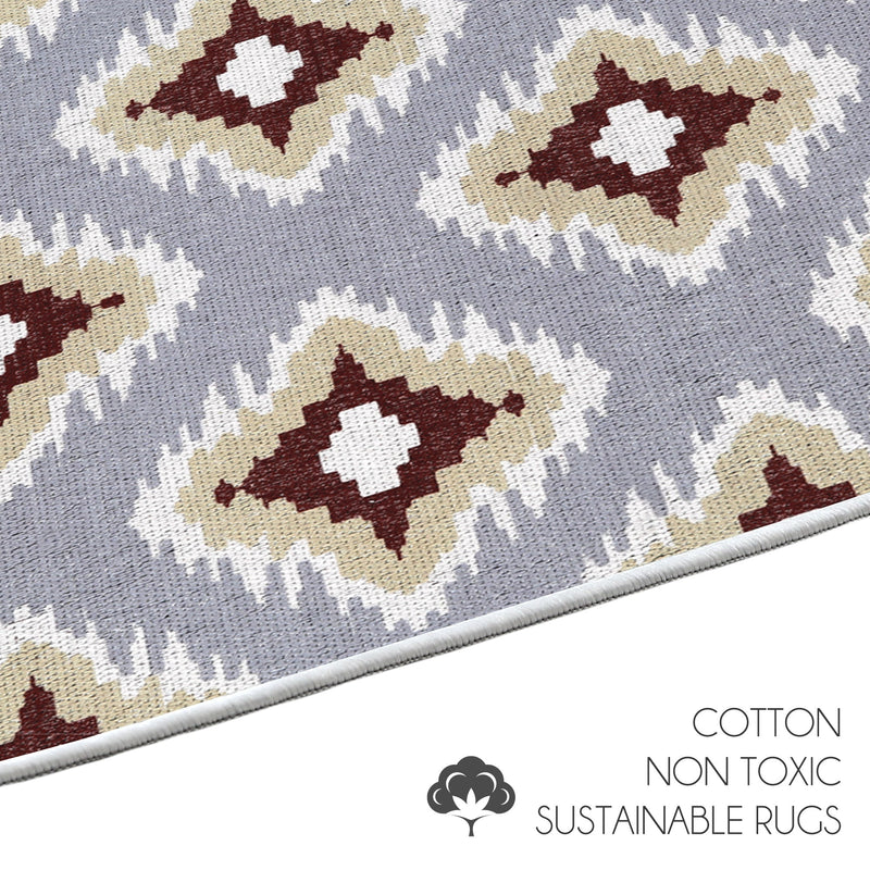 Sussexhome Tetra Multi Collection 2 x 3 Foot Heavy Duty Low Pile  Landing Rug Runner