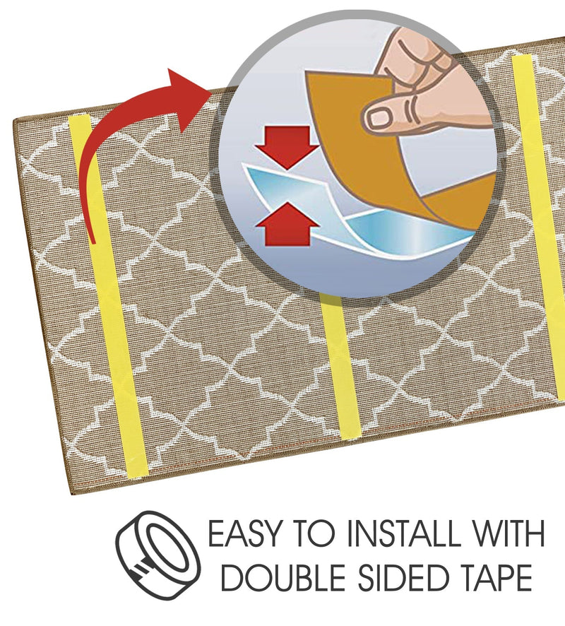 Sussex Home, Landing Rug, Slip Resistant Indoor Carpets Includes Adhesive Tape 2' x 3'-Trellisville Collection | Navy&White