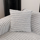 Plush Striped Couch Seat and Backrest Cover, Non-Slip Individual Sofa Protector