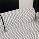 Plush Striped Couch Seat and Backrest Cover, Non-Slip Individual Sofa Protector