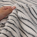 Plush Striped Couch Seat and Backrest Cover, Non-Slip Individual Sofa Protector