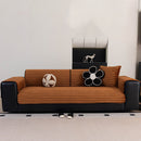 Plush Striped Couch Seat and Backrest Cover, Non-Slip Individual Sofa Protector