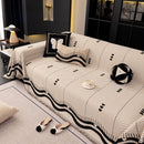 Chenille Sofa Throw Cover, Textured Chevron Decorative Couch Blanket for Living Room