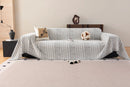 Decorative Slipcover for Pets, Kids, Boho Woven Couch Cover Throw Blanket with Tassel by Slipcover KAS™