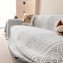 Decorative Slipcover for Pets, Kids, Boho Woven Couch Cover Throw Blanket with Tassel by Slipcover KAS™