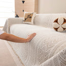 Decorative Slipcover for Pets, Kids, Boho Woven Couch Cover Throw Blanket with Tassel by Slipcover KAS™